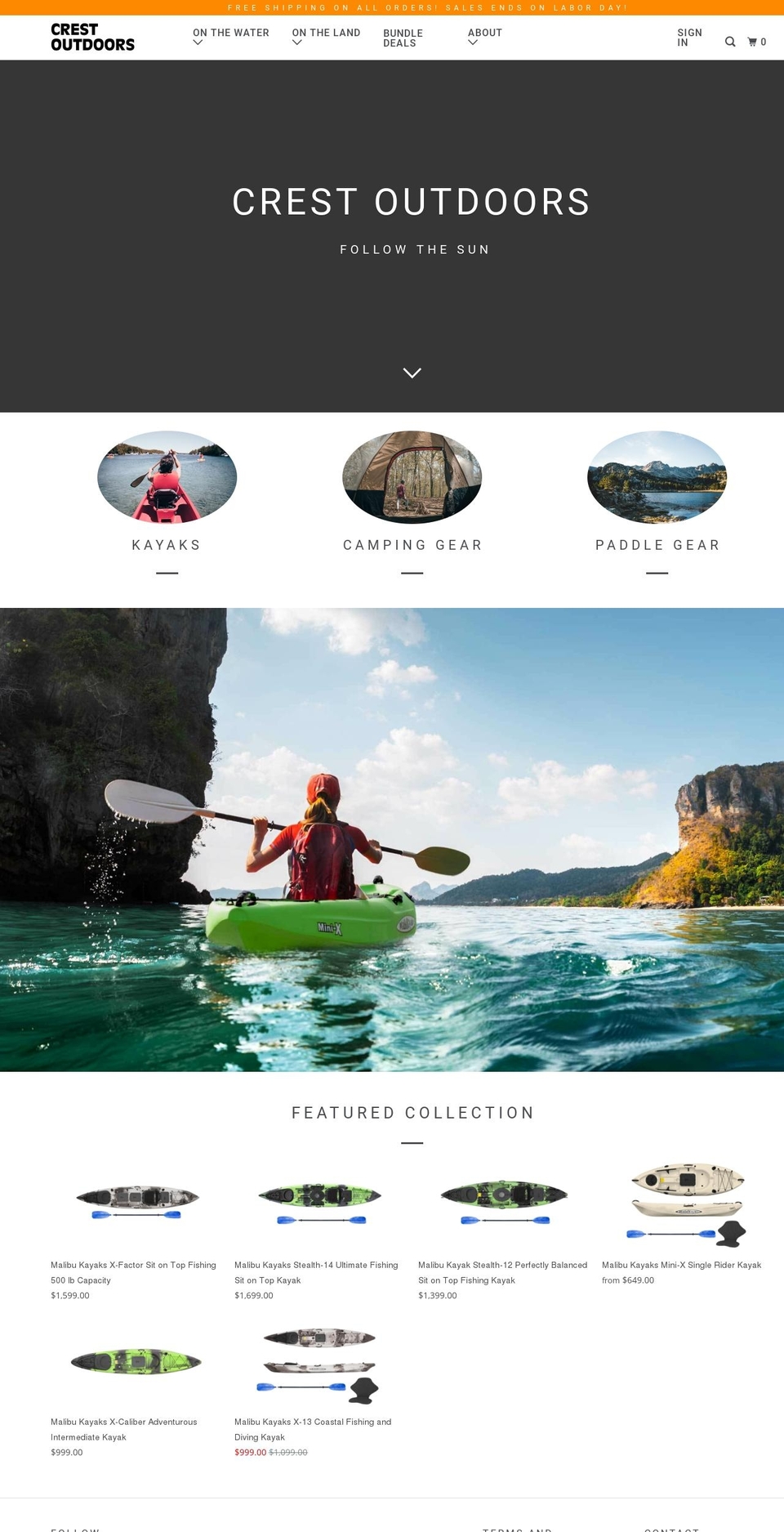crestoutdoors.com shopify website screenshot