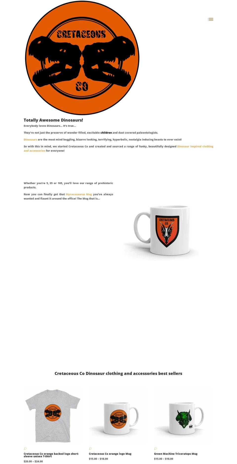 cretaceousco.com — Shopify storefront screenshot