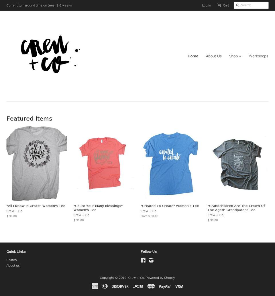 crewandco.com shopify website screenshot