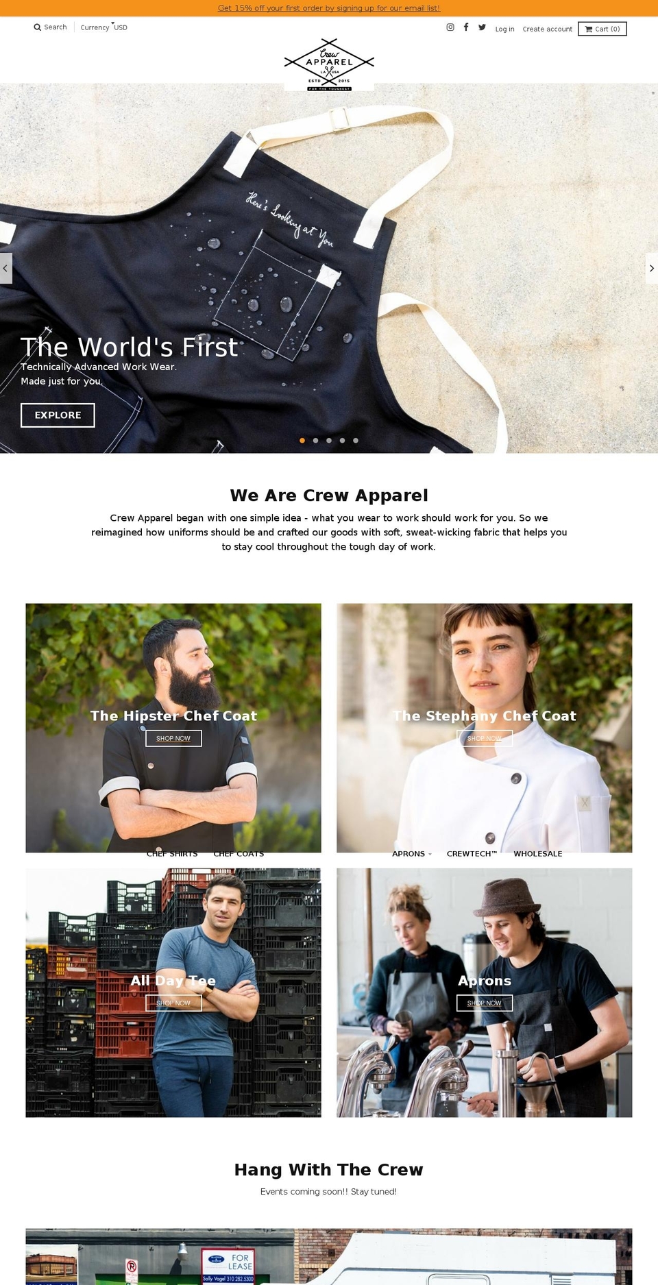 crewapparel.net shopify website screenshot