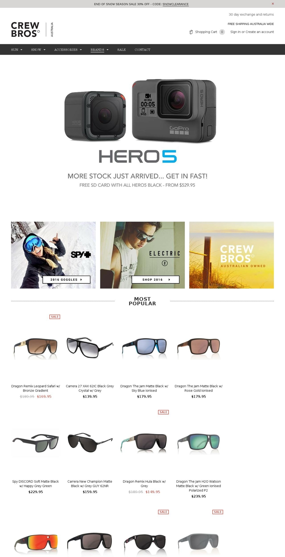 crewbrothers.com.au shopify website screenshot