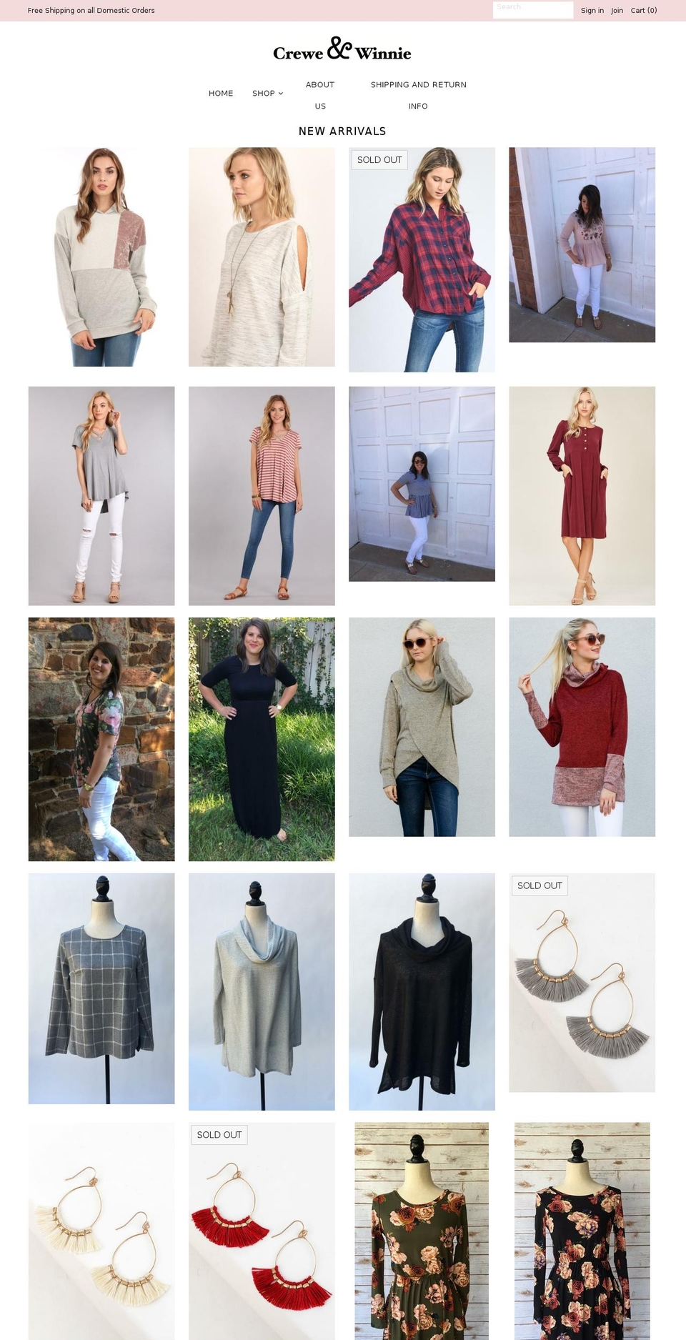 creweandwinnie.com — Shopify storefront screenshot