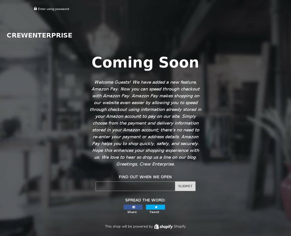 crewenterprise.com — Shopify storefront screenshot