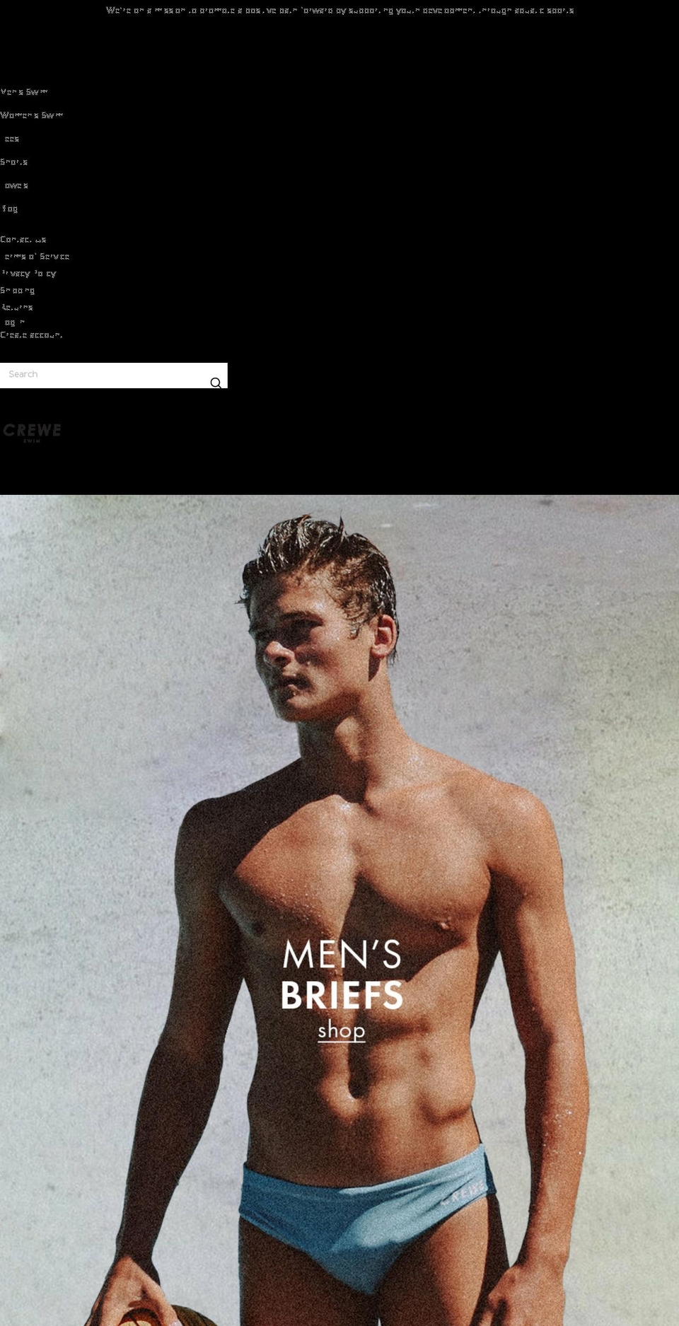 creweswim.com shopify website screenshot