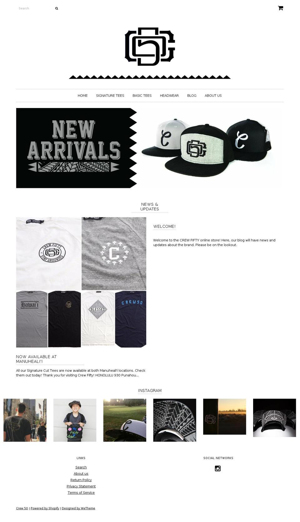 crewfifty.com — Shopify storefront screenshot