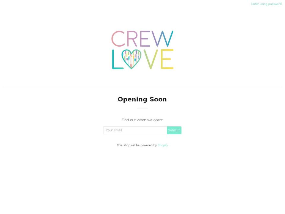 crewlove.org shopify website screenshot