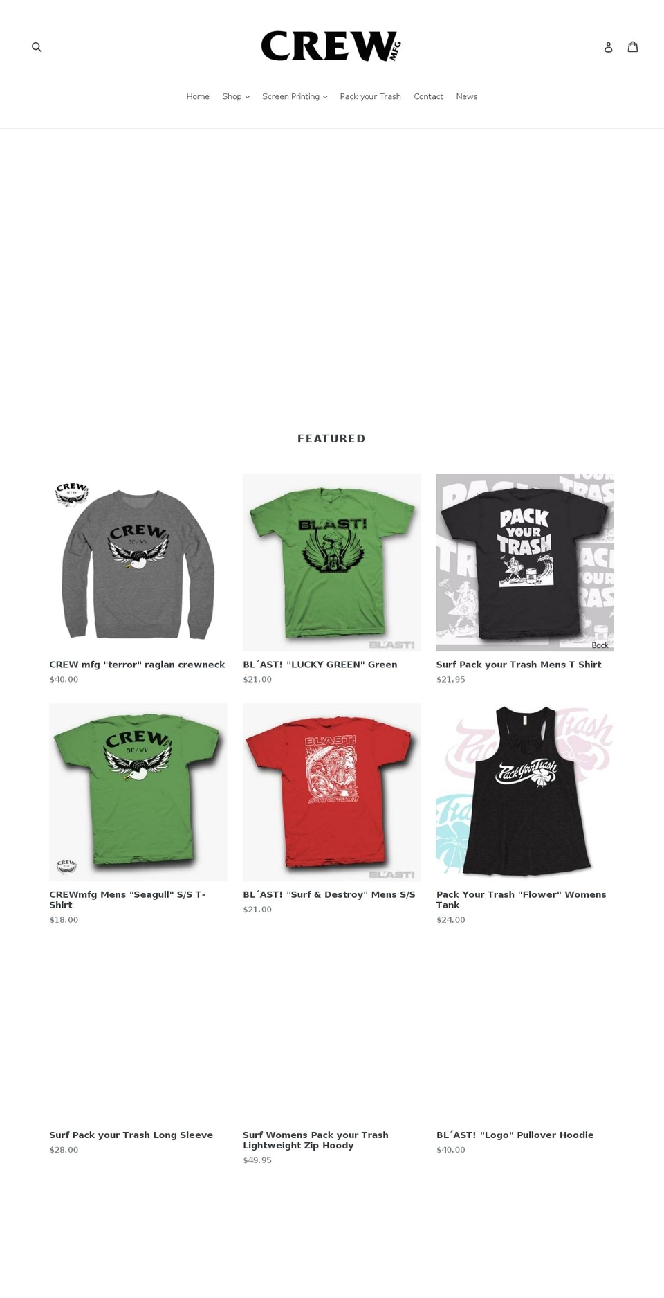 crewmfg.com — Shopify storefront screenshot