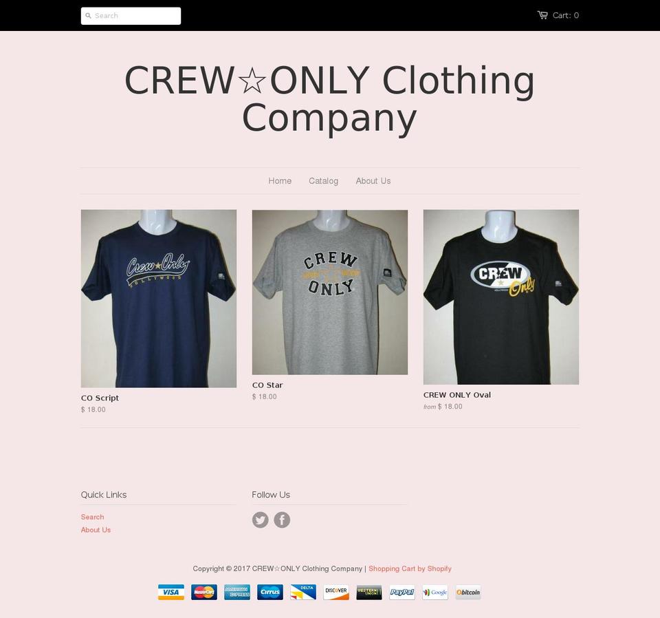 crewonlyclothin.com shopify website screenshot
