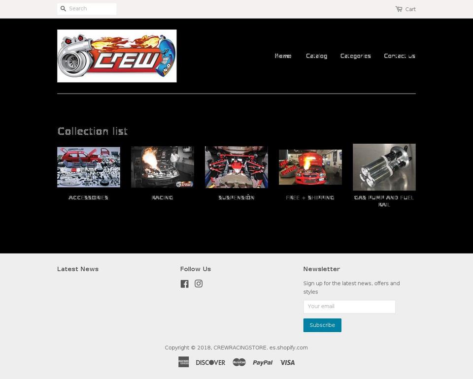 crewracingstore.com — Shopify storefront screenshot