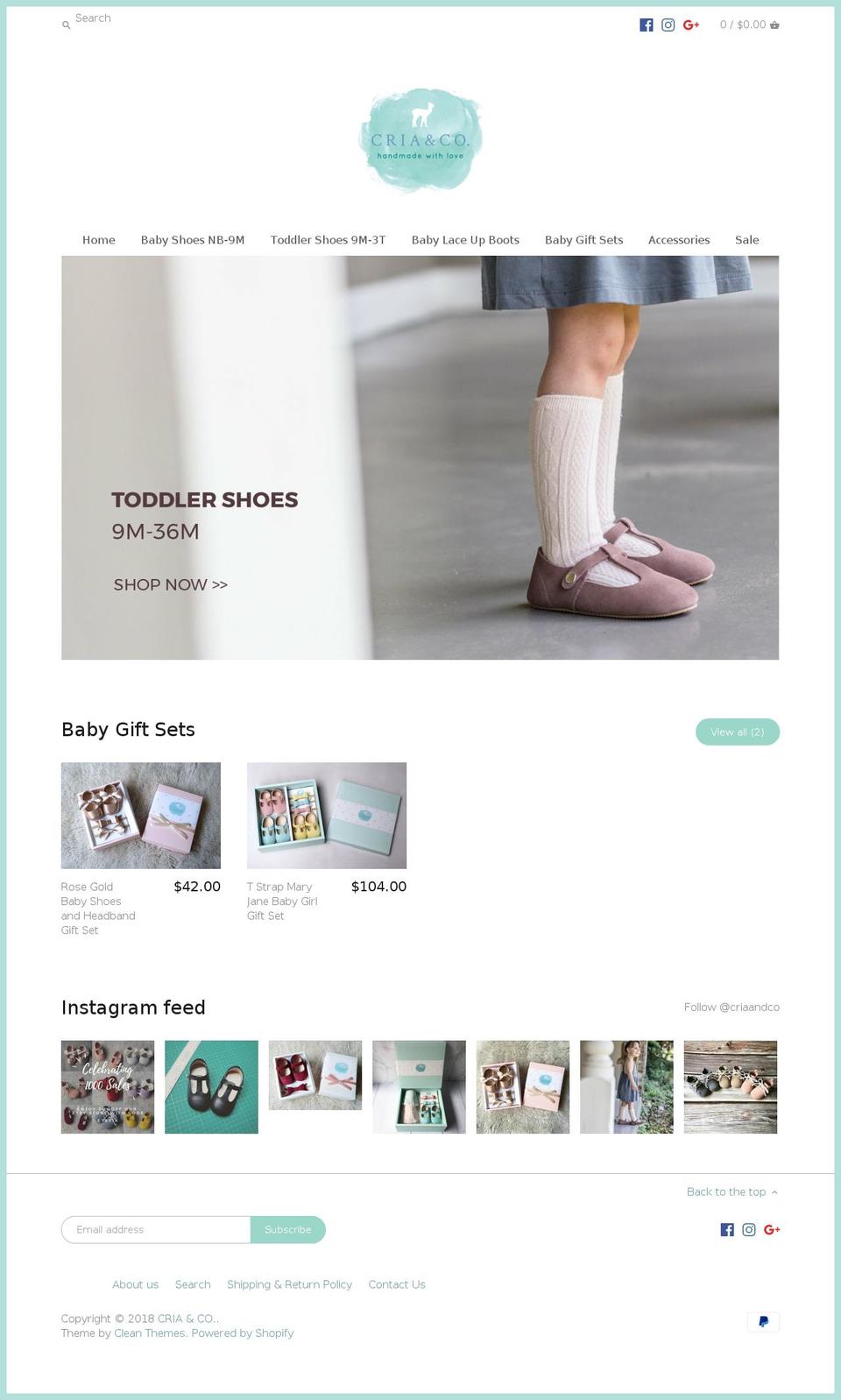criaandco.com — Shopify storefront screenshot