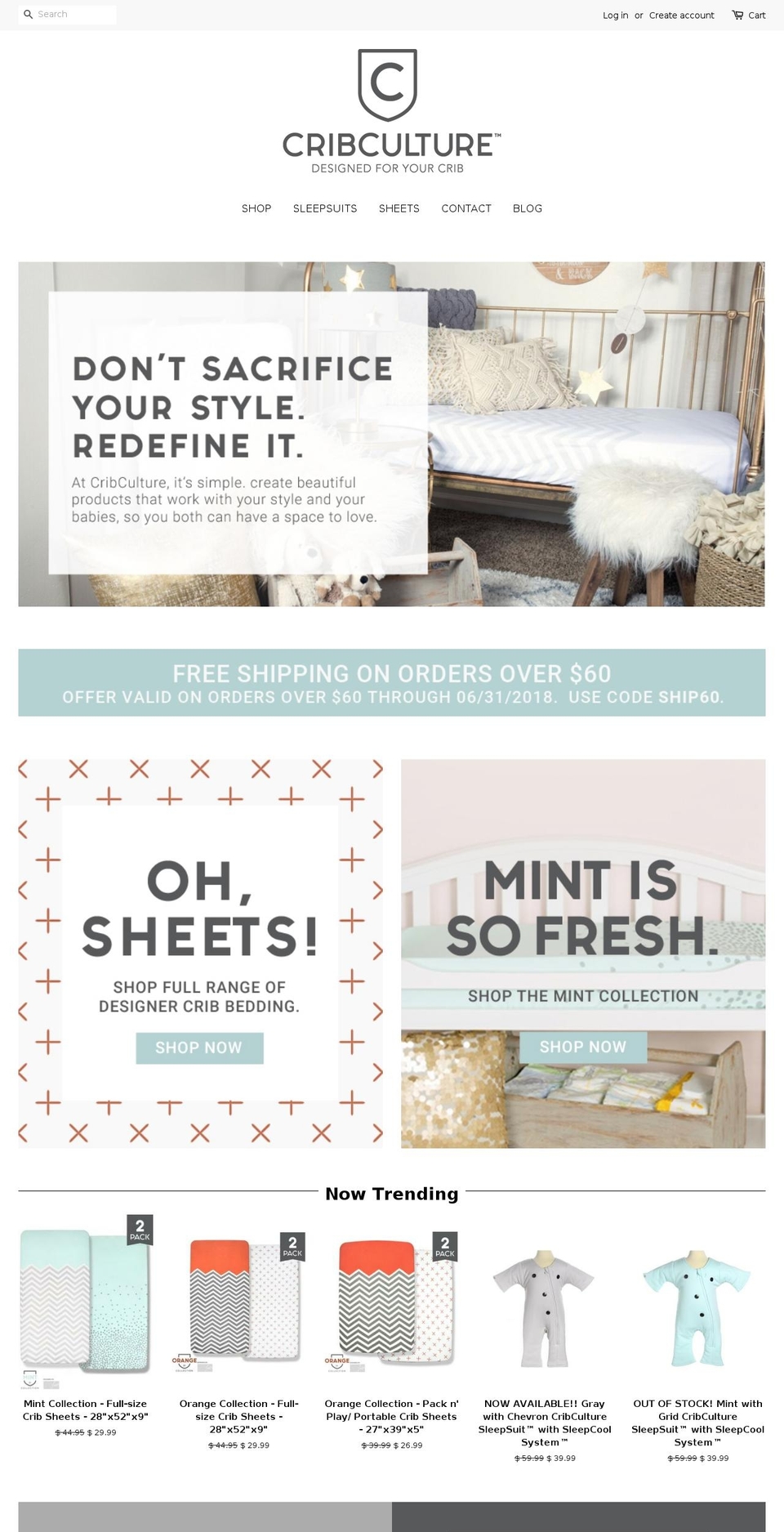 cribculture.com — Shopify storefront screenshot