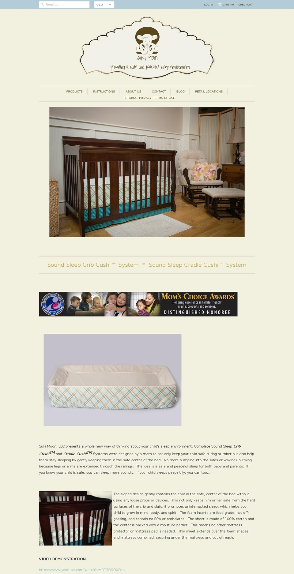 cribcushi.com shopify website screenshot