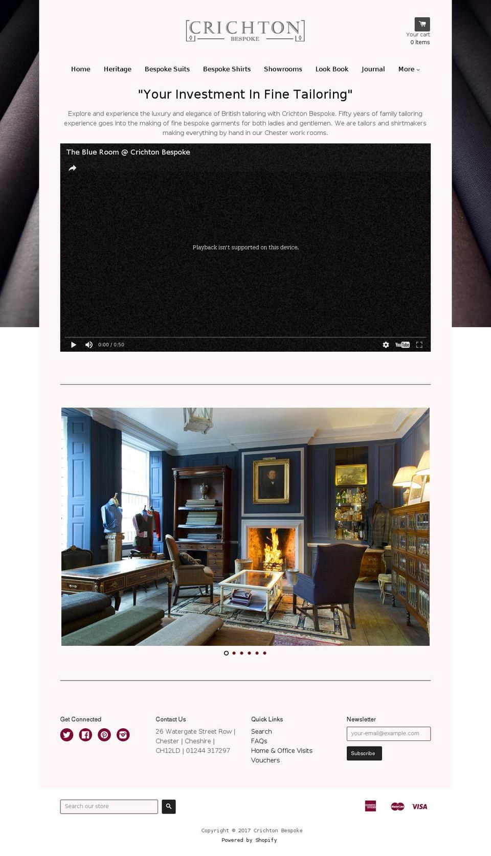 crichtonbespoke.com shopify website screenshot