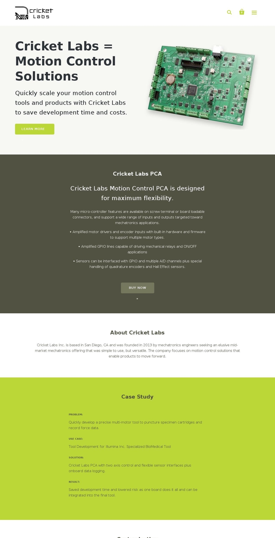 cricket-labs.com — Shopify storefront screenshot