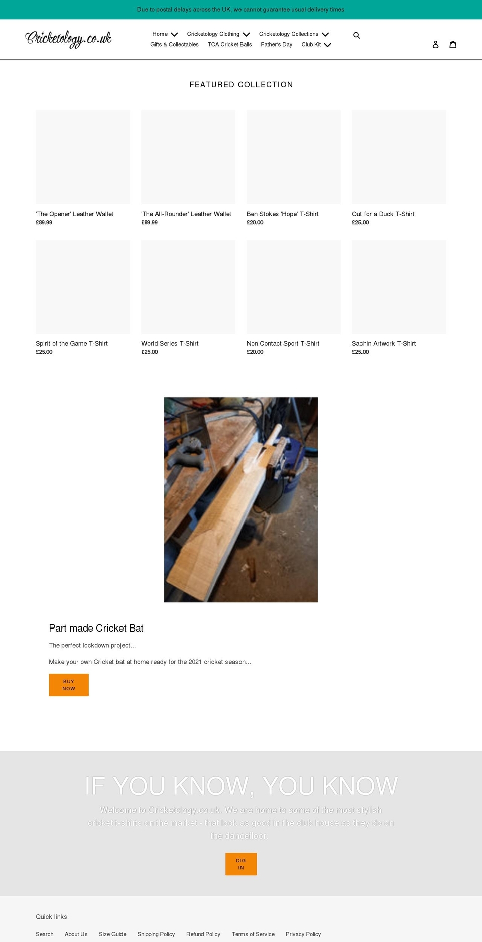 cricketology.co.uk shopify website screenshot