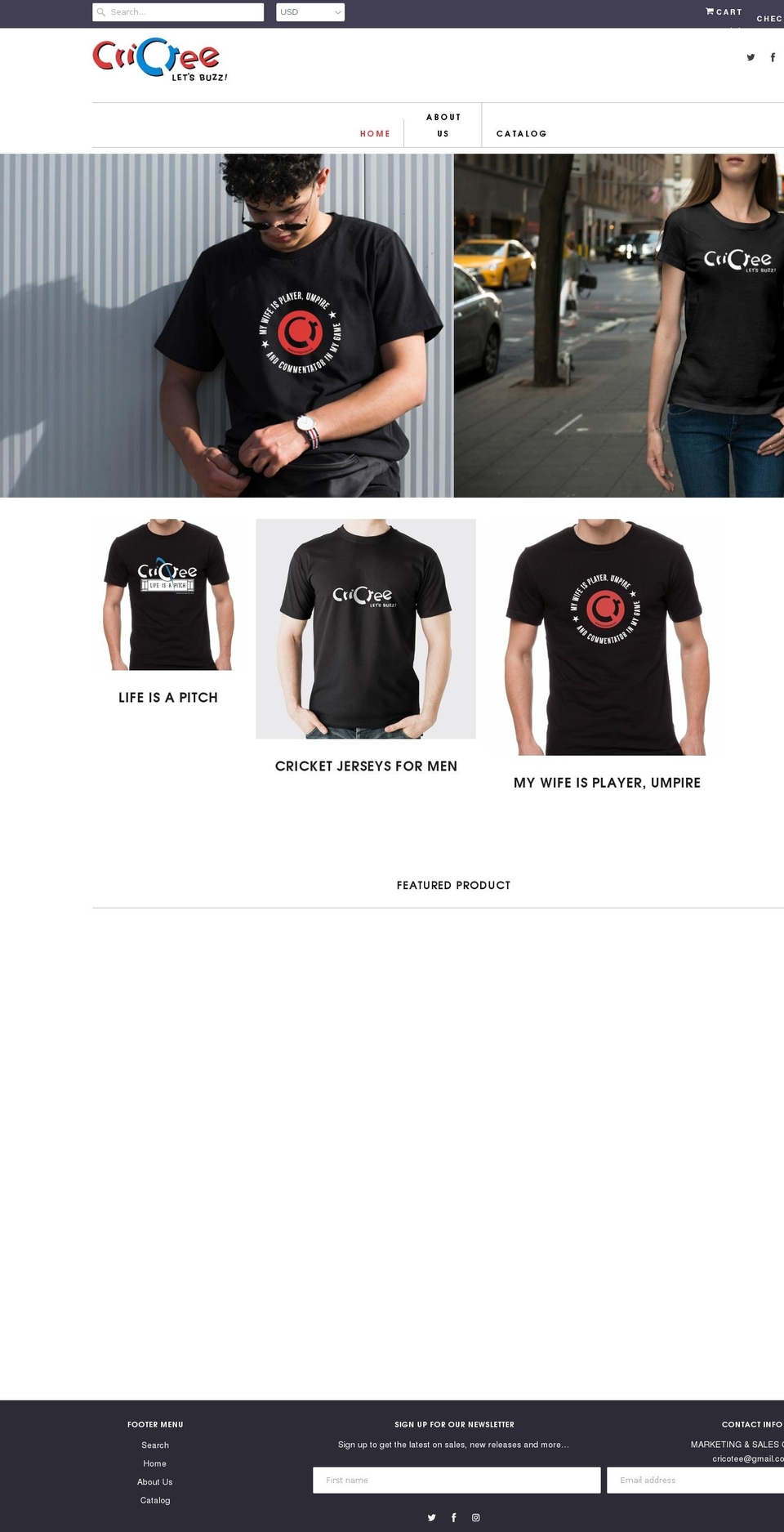cricotee.com shopify website screenshot