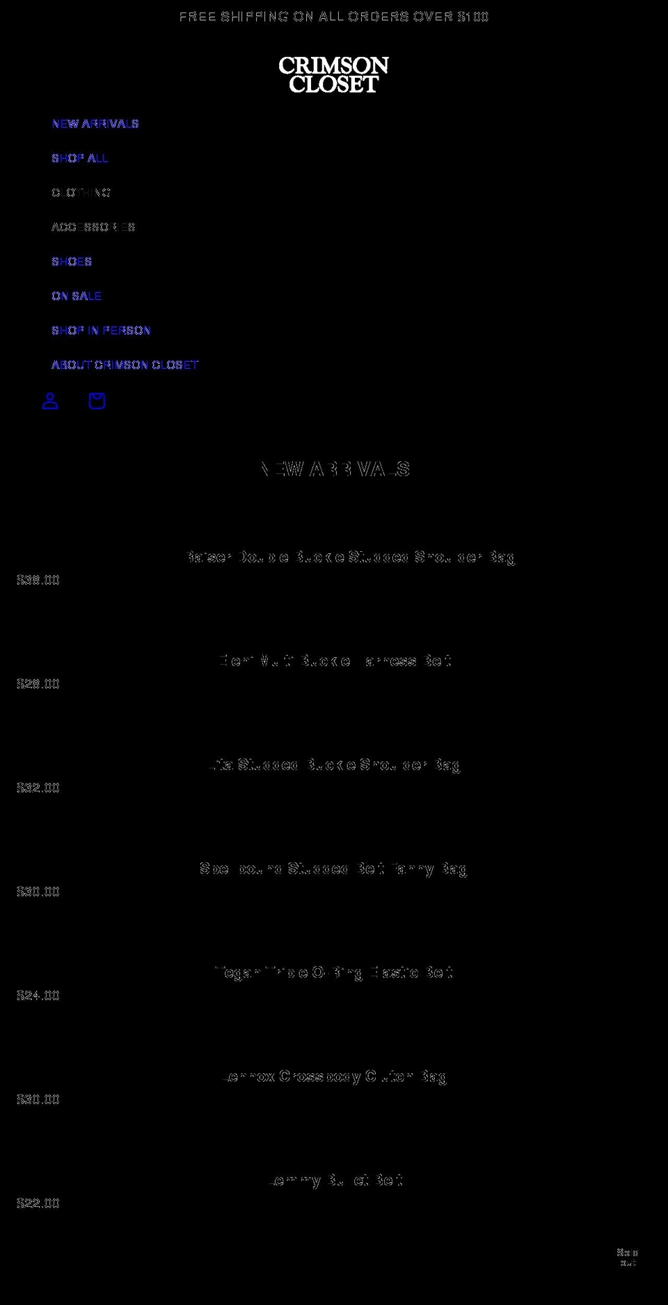 crimson-closet.com shopify website screenshot