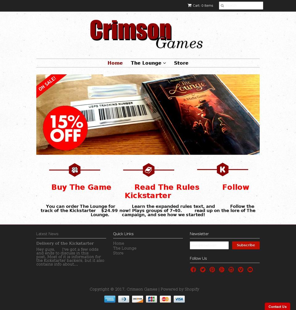 crimsonboardgames.com shopify website screenshot