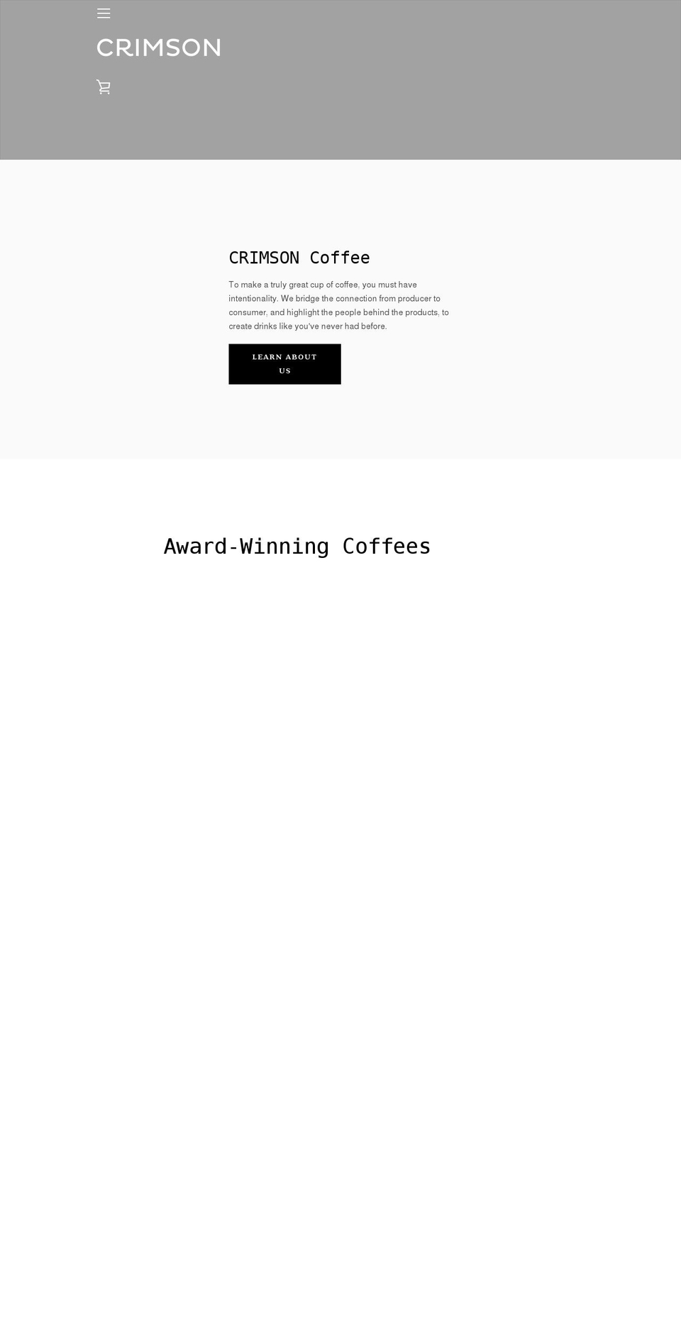 crimsoncoffee.com shopify website screenshot