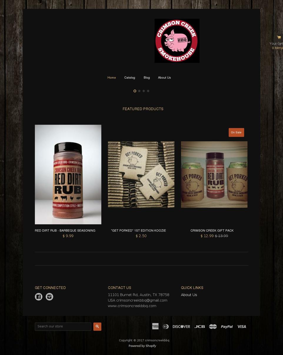crimsoncreekbbq.com shopify website screenshot