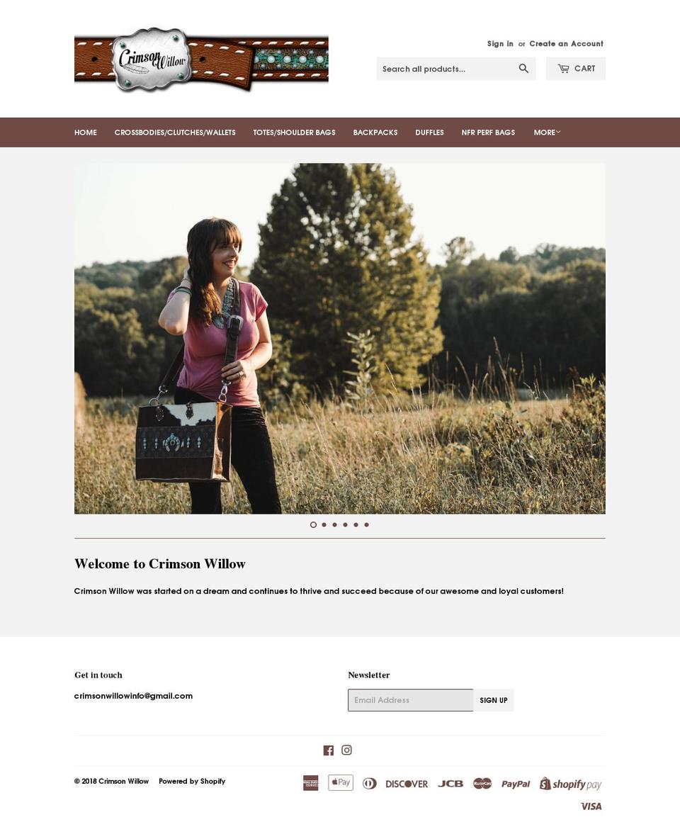 crimsonwillow.com shopify website screenshot