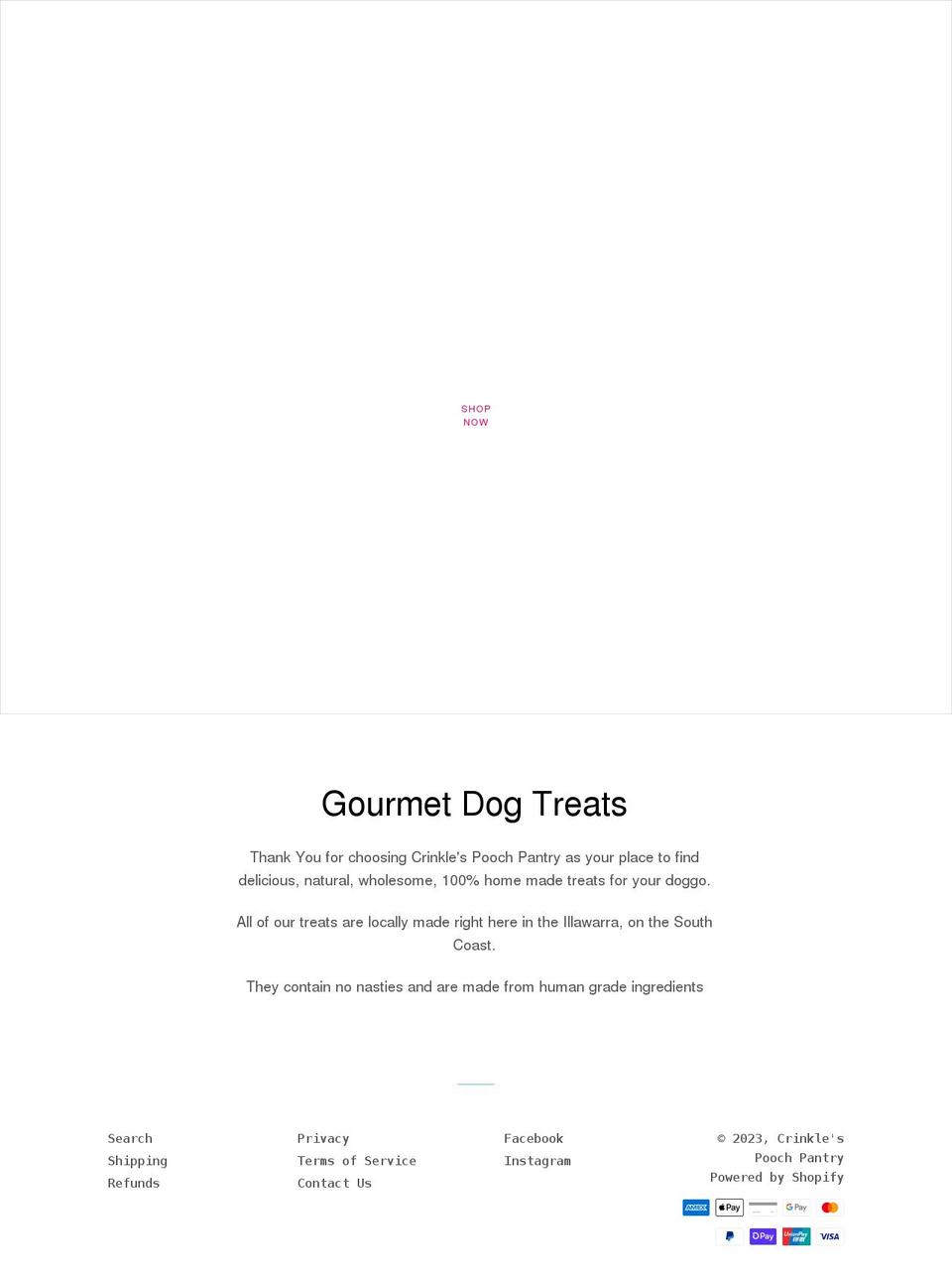 crinklespoochpantry.com shopify website screenshot