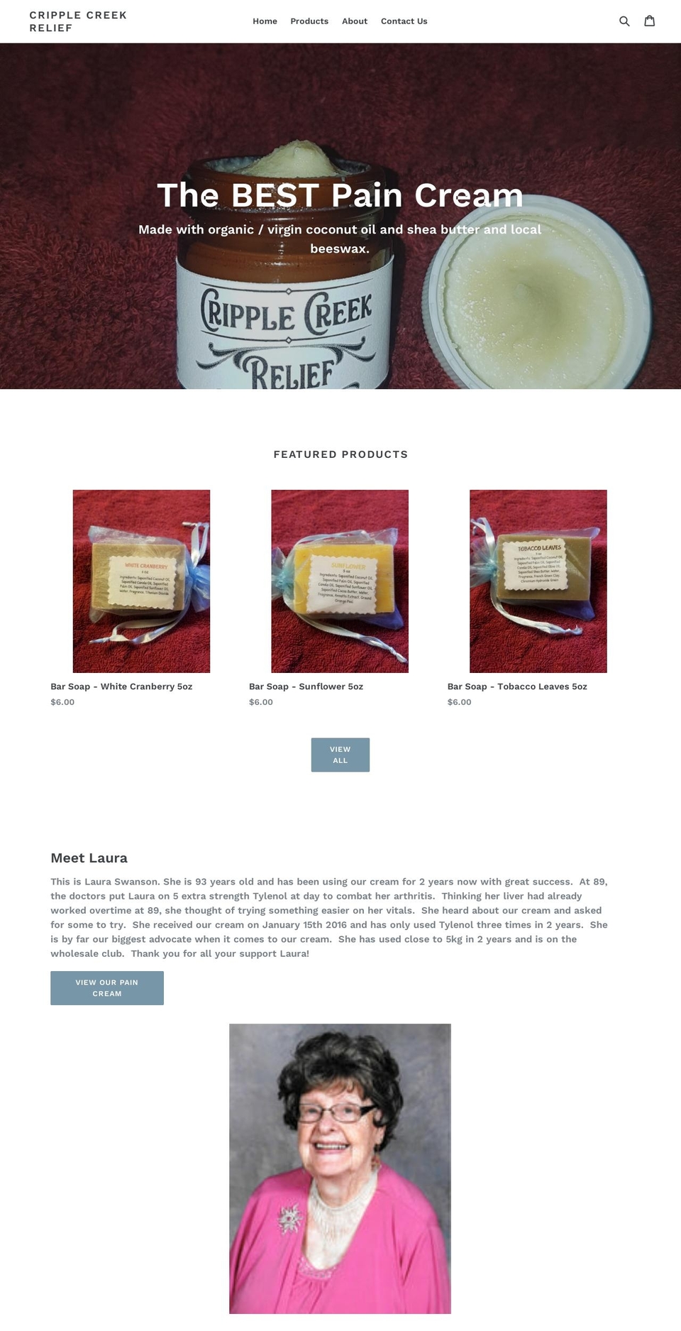 cripplecreekrelief.com — Shopify storefront screenshot