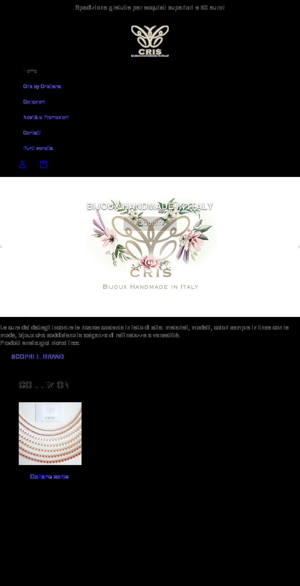 crisbycris.com shopify website screenshot