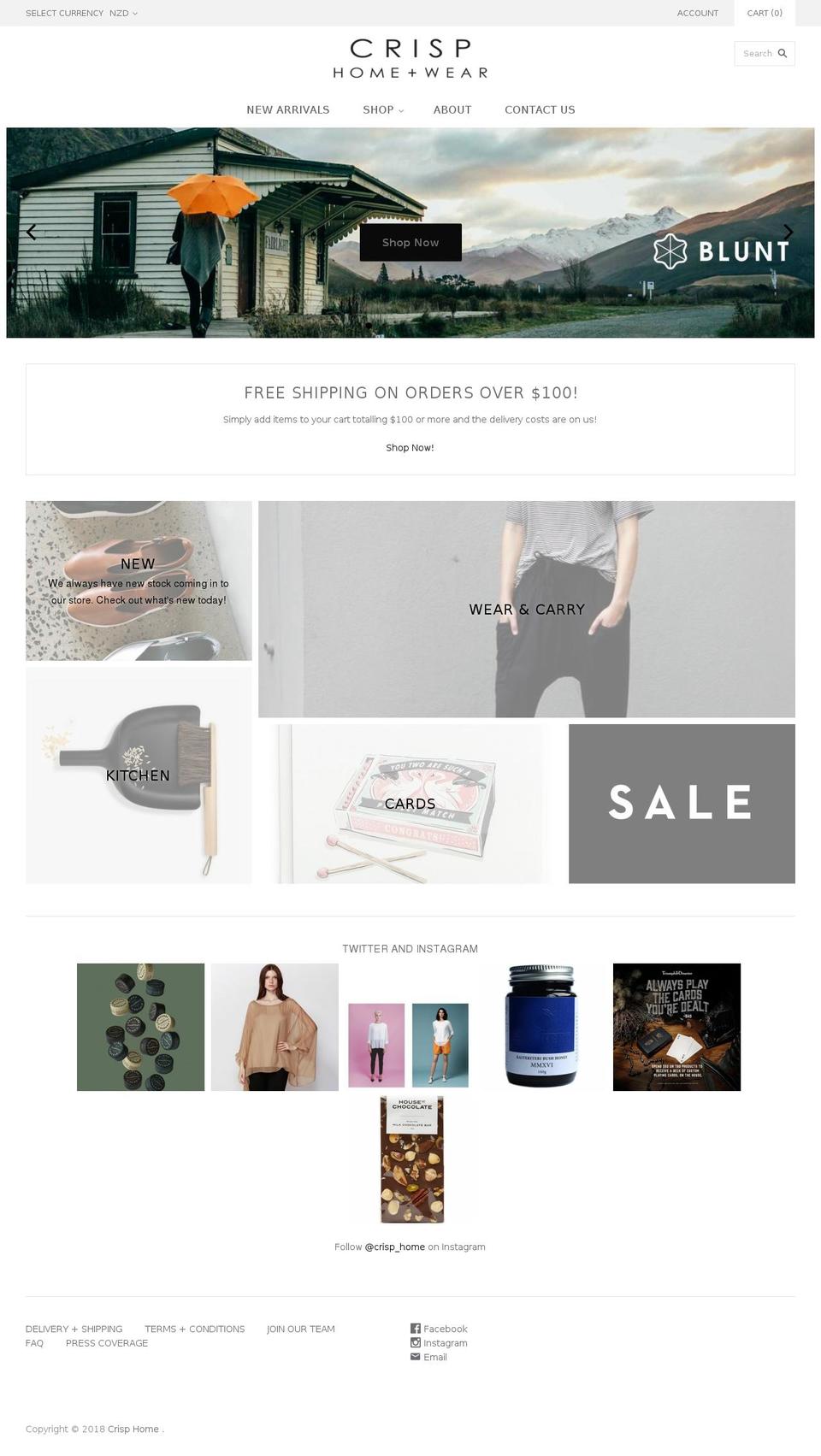 crisphome.co.nz shopify website screenshot