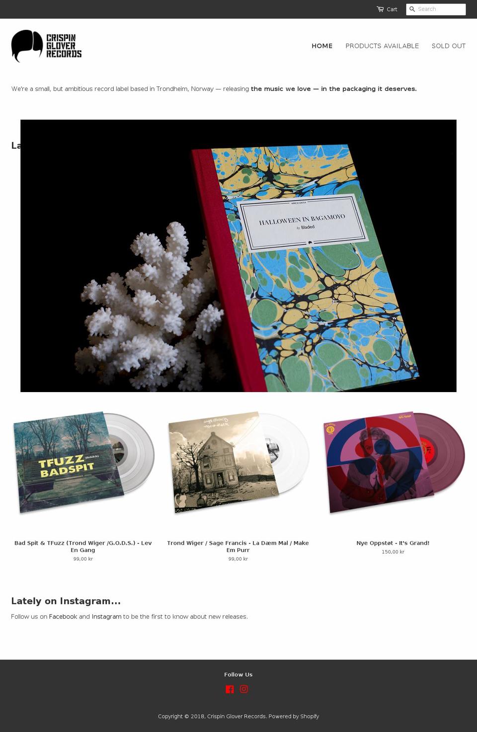 crispingloverrecords.com — Shopify storefront screenshot