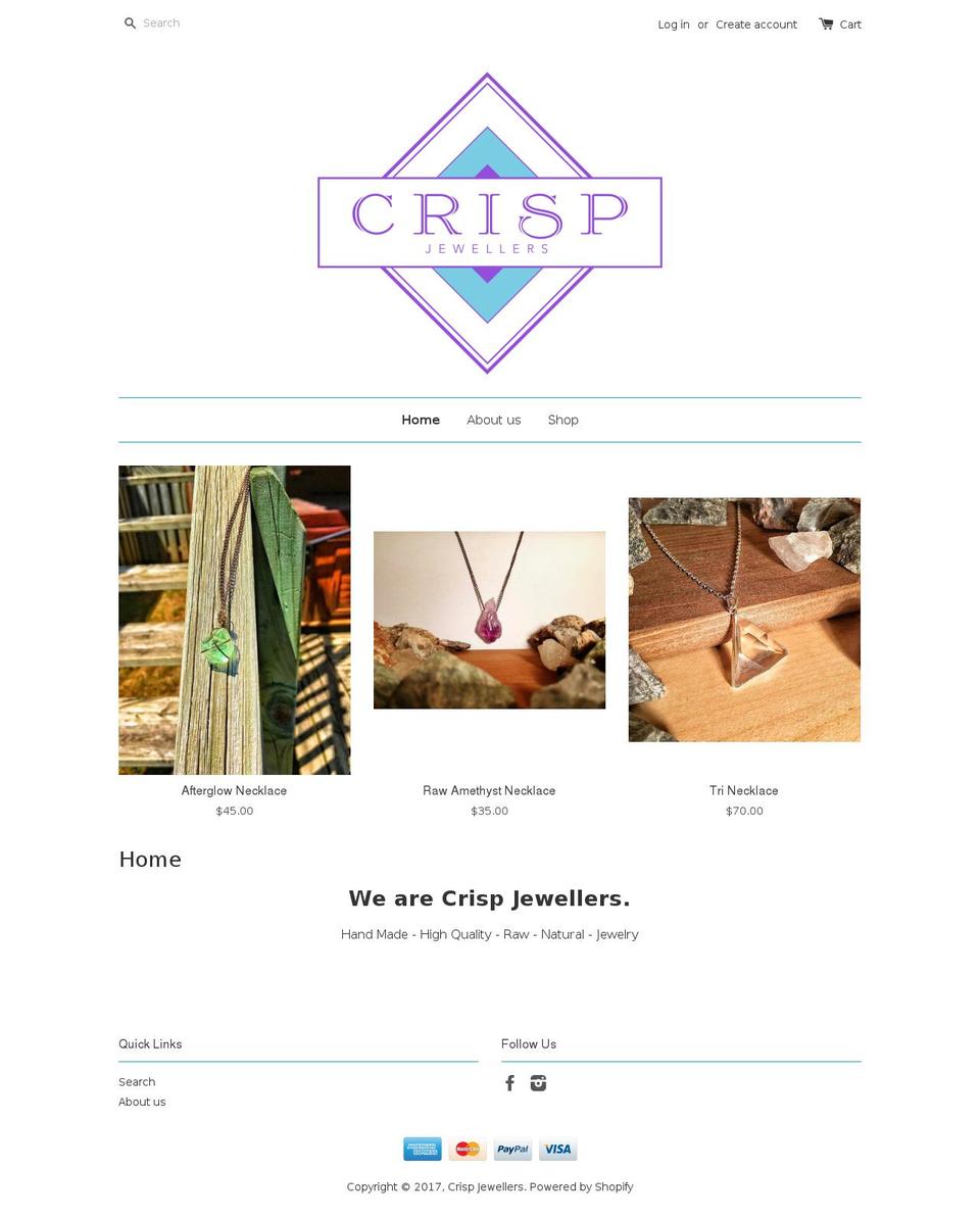 crispjewellers.com shopify website screenshot