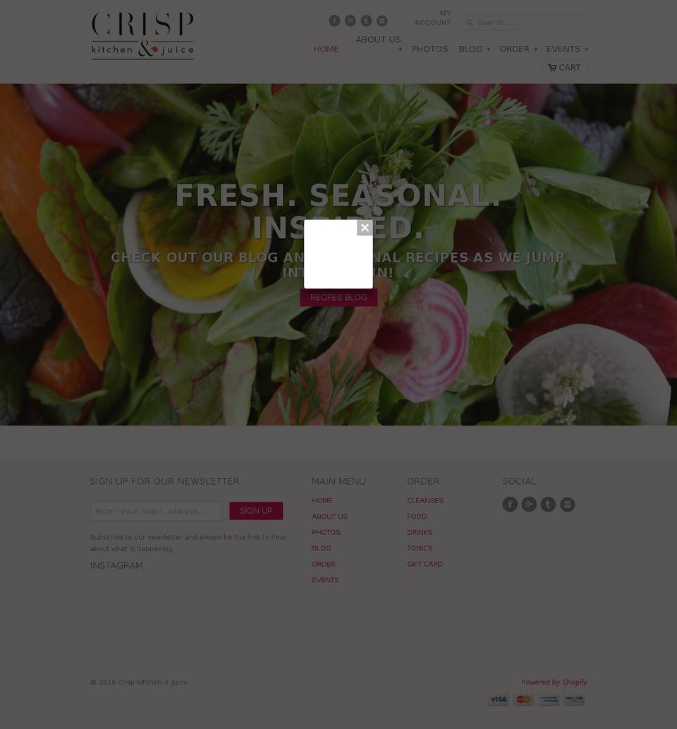 crispkitchenandjuice.net shopify website screenshot