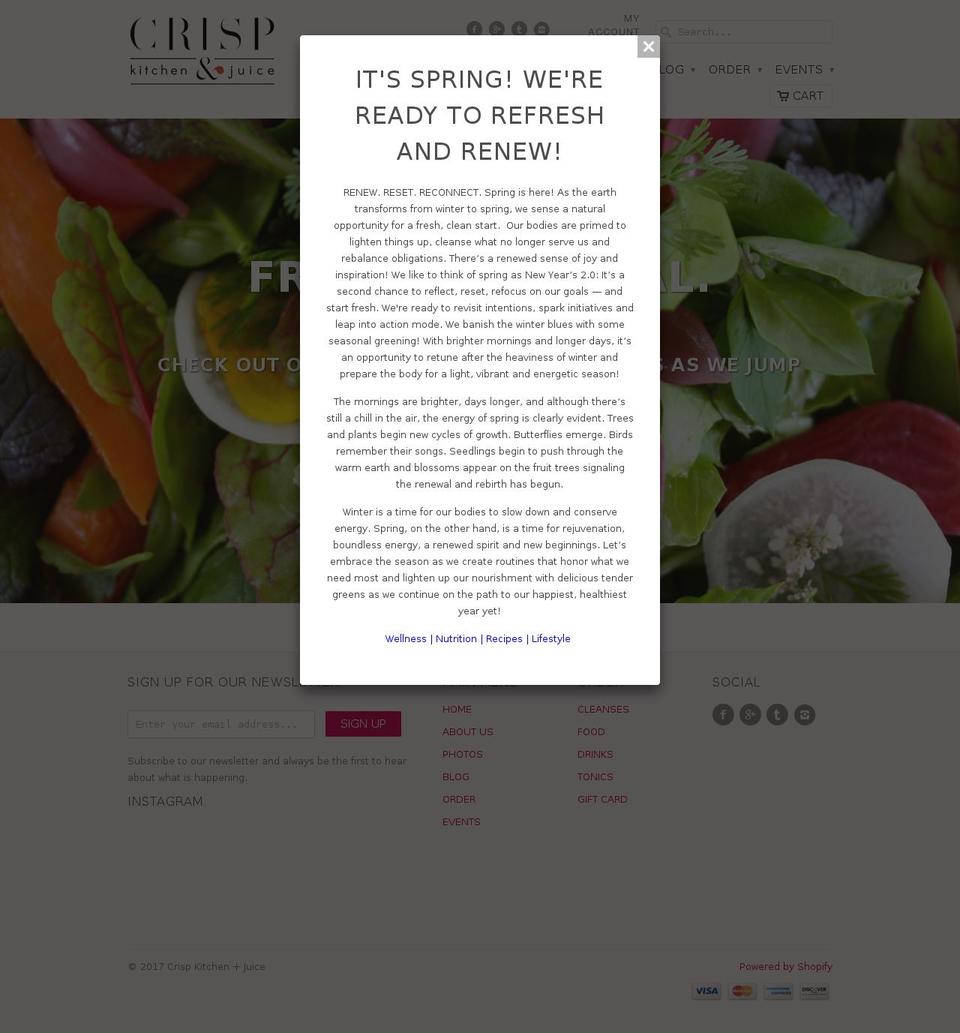 crispkitchens.com shopify website screenshot