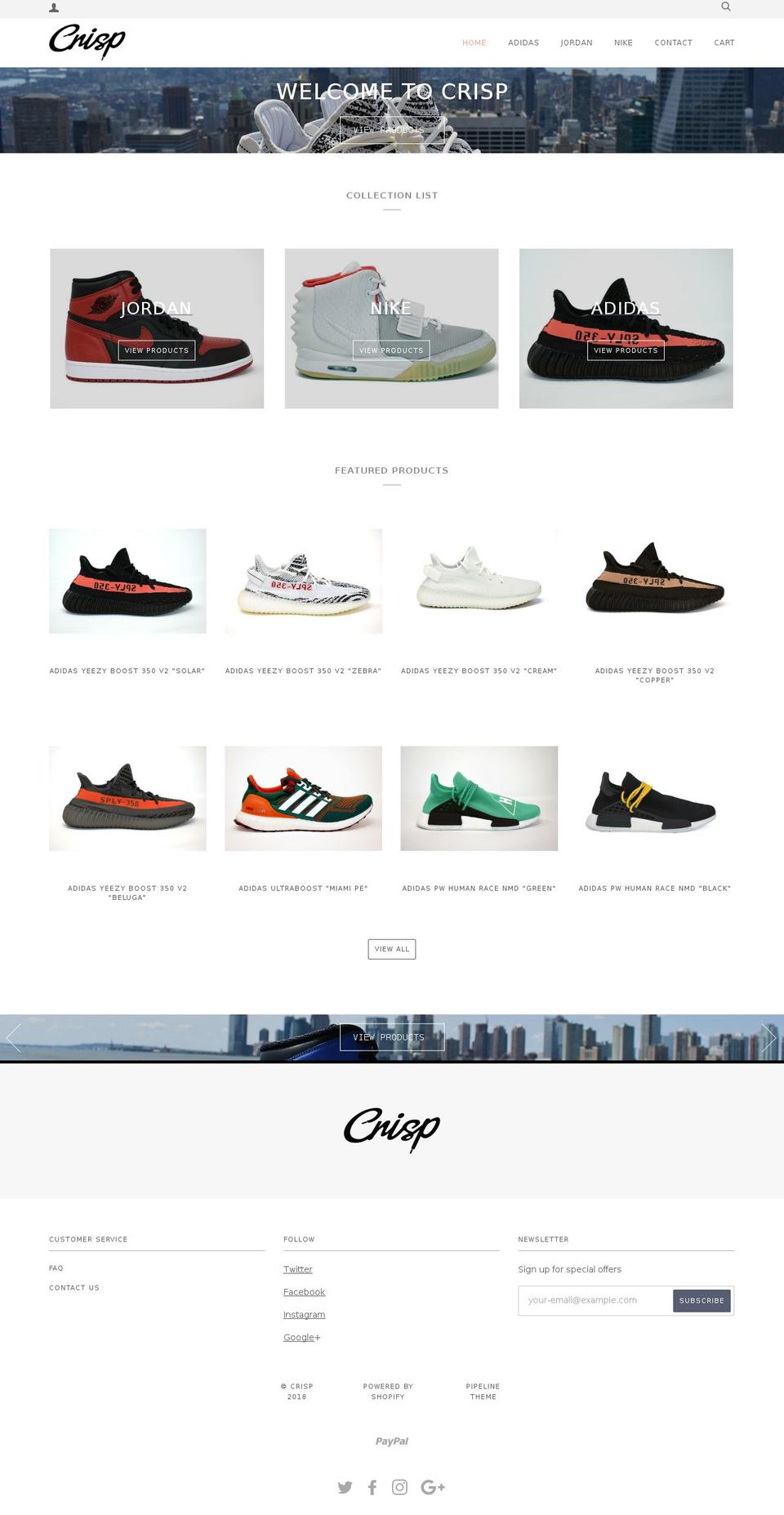 crispnewyork.com — Shopify storefront screenshot