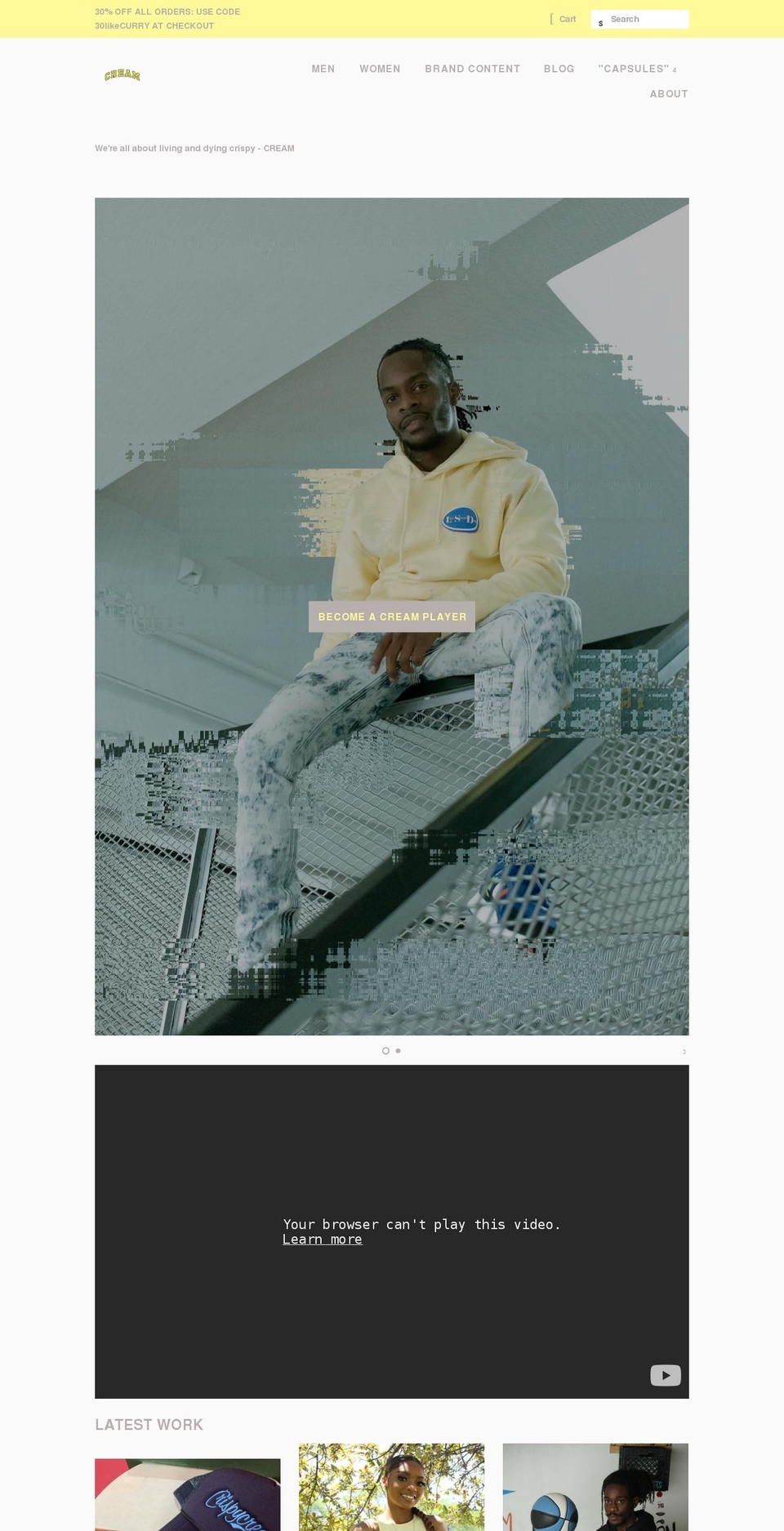 crispycreamclothing.com shopify website screenshot