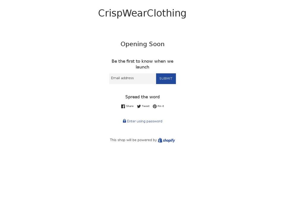 crispywear.com — Shopify storefront screenshot