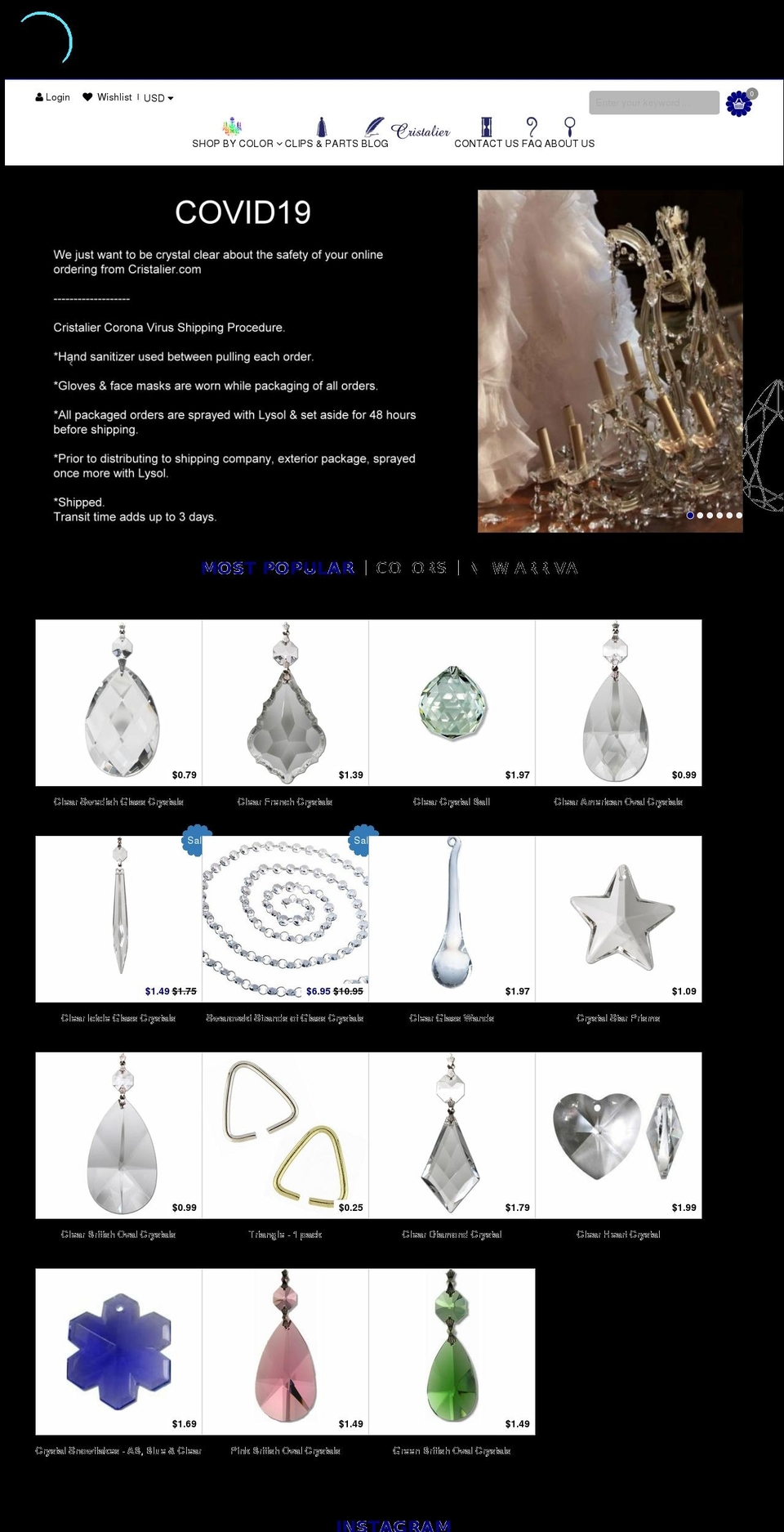 cristalier - optimized Shopify theme site example cristaliercrystal.com