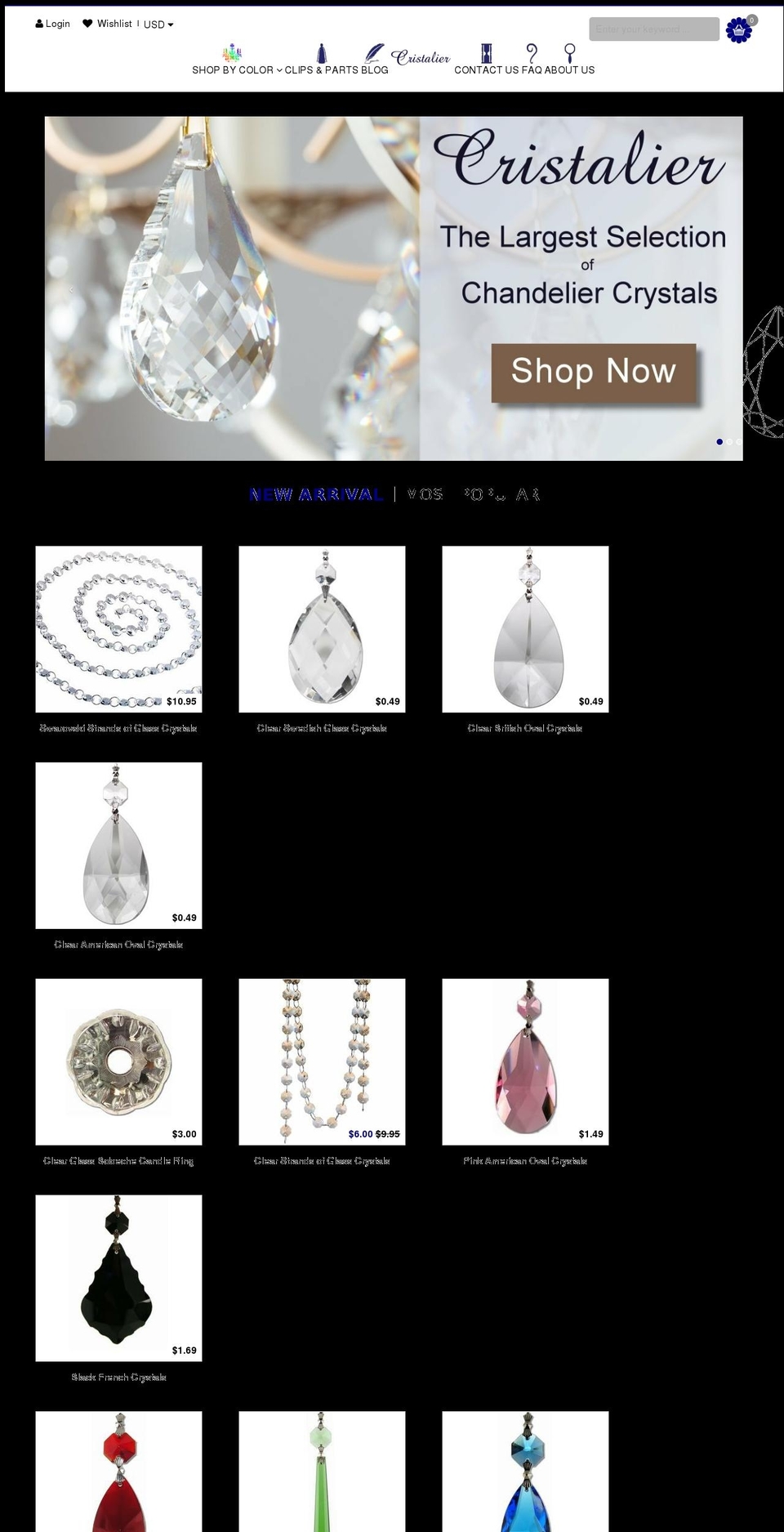 cristalier - optimized Shopify theme site example cristaliercrystals.com