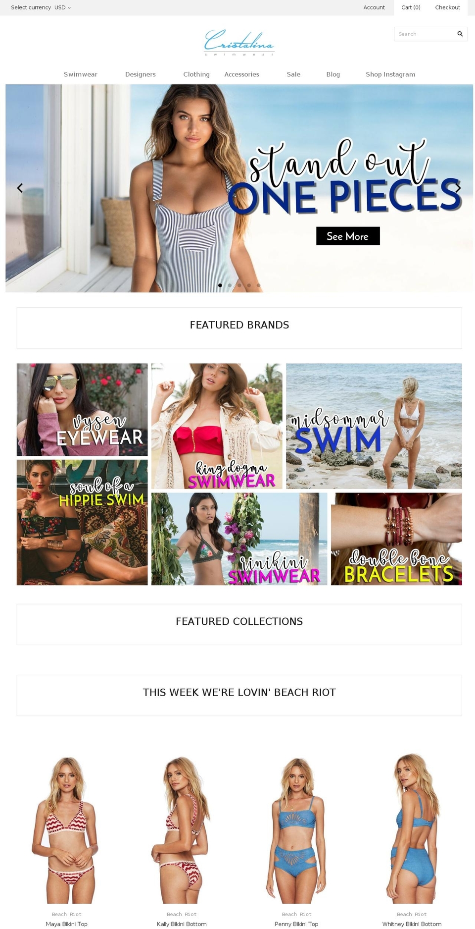 Dev Shopify theme site example cristalinaswimwear.com