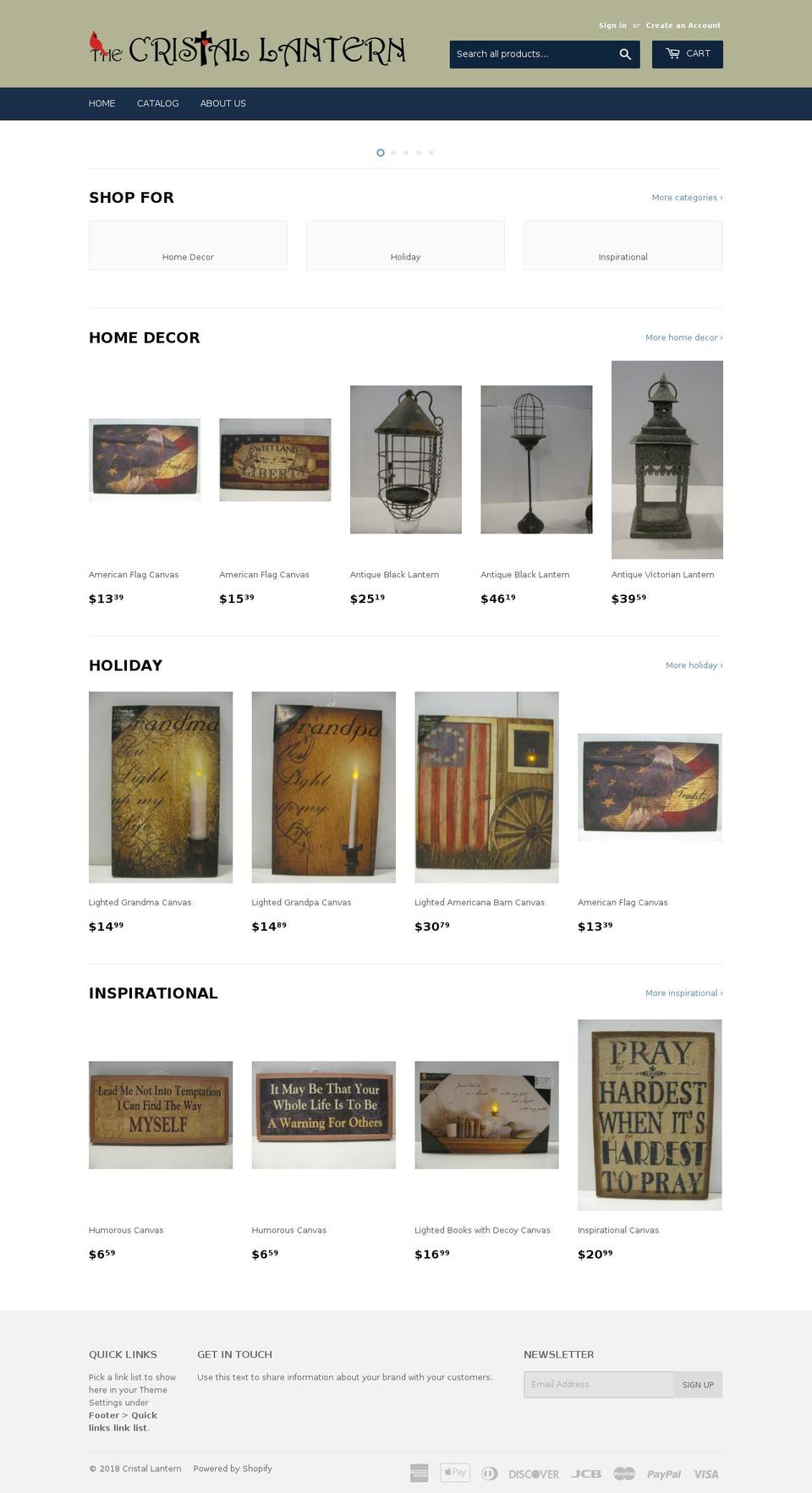 cristallantern.com — Shopify storefront screenshot