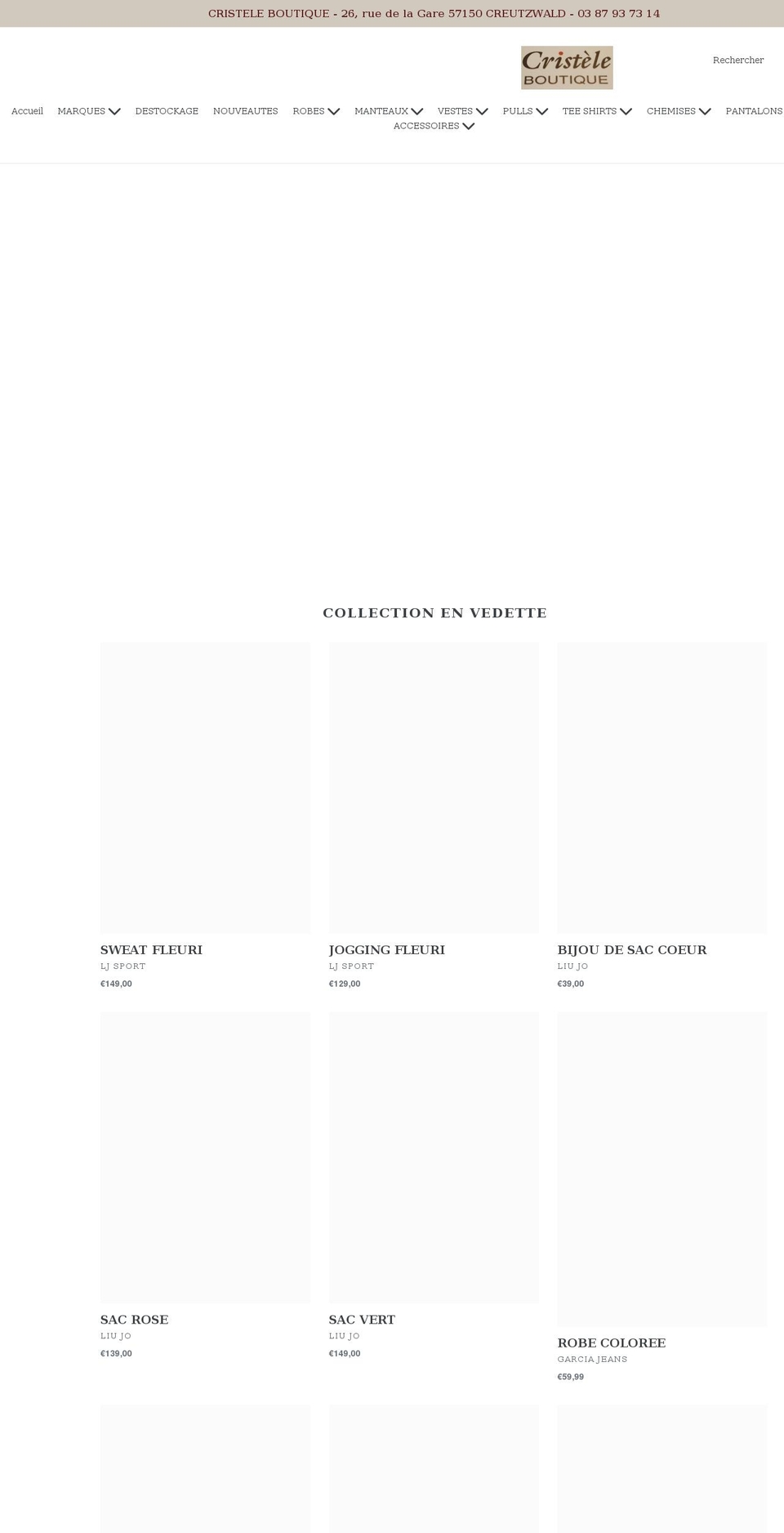 cristeleboutique.com shopify website screenshot