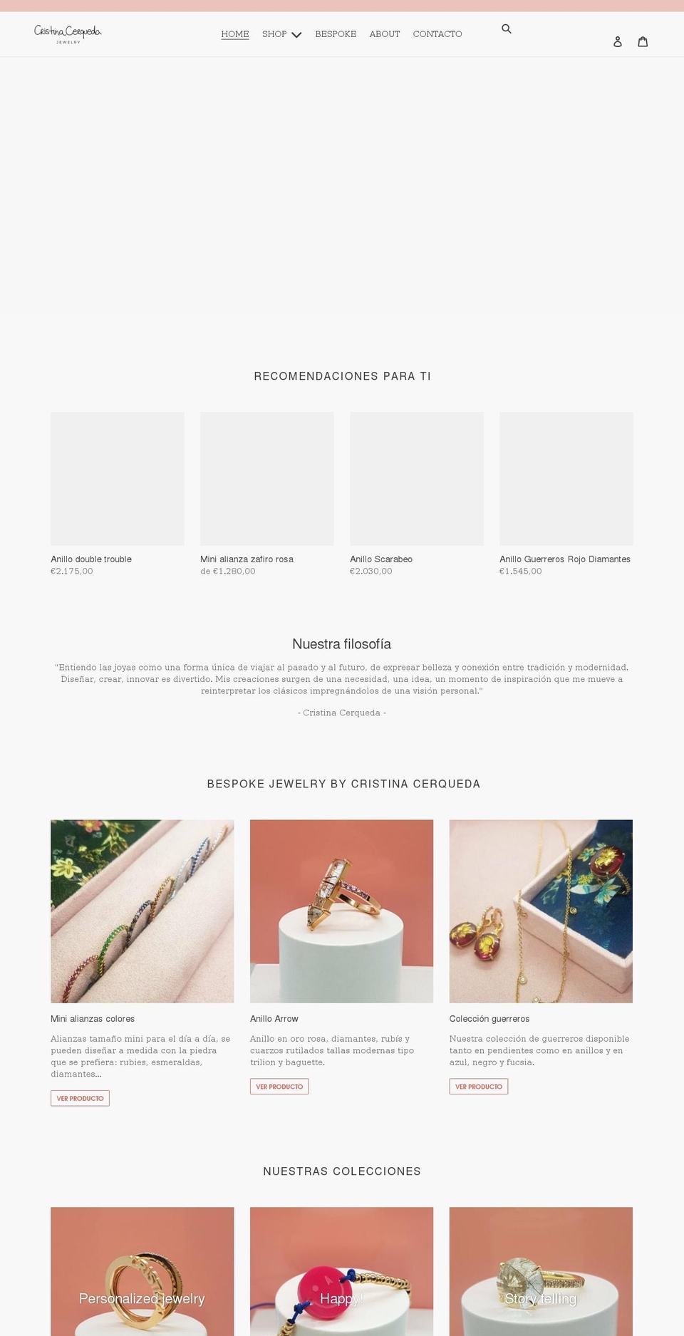 CC Shopify theme site example cristinacerqueda.com