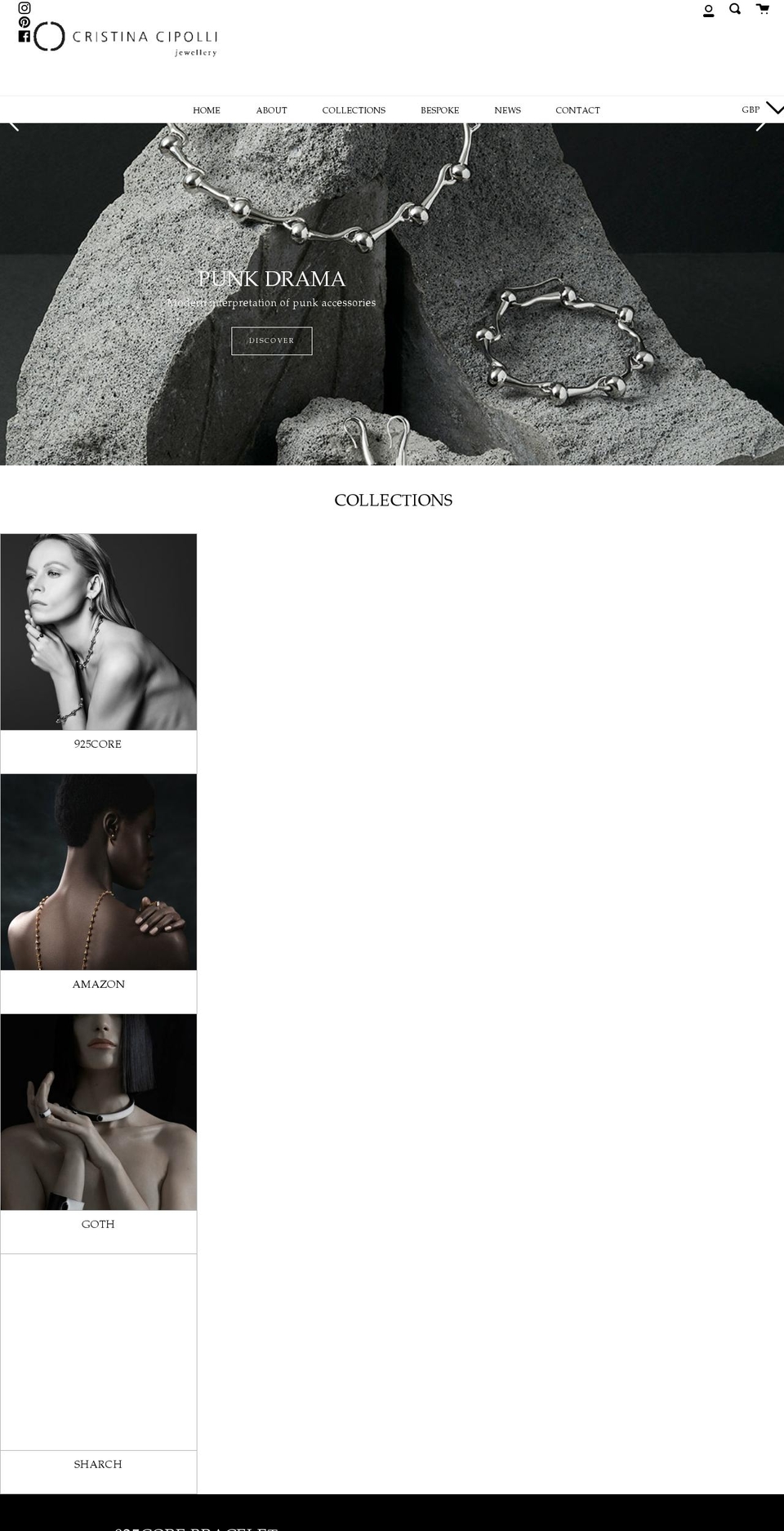 cristinacipollijewellery.com shopify website screenshot