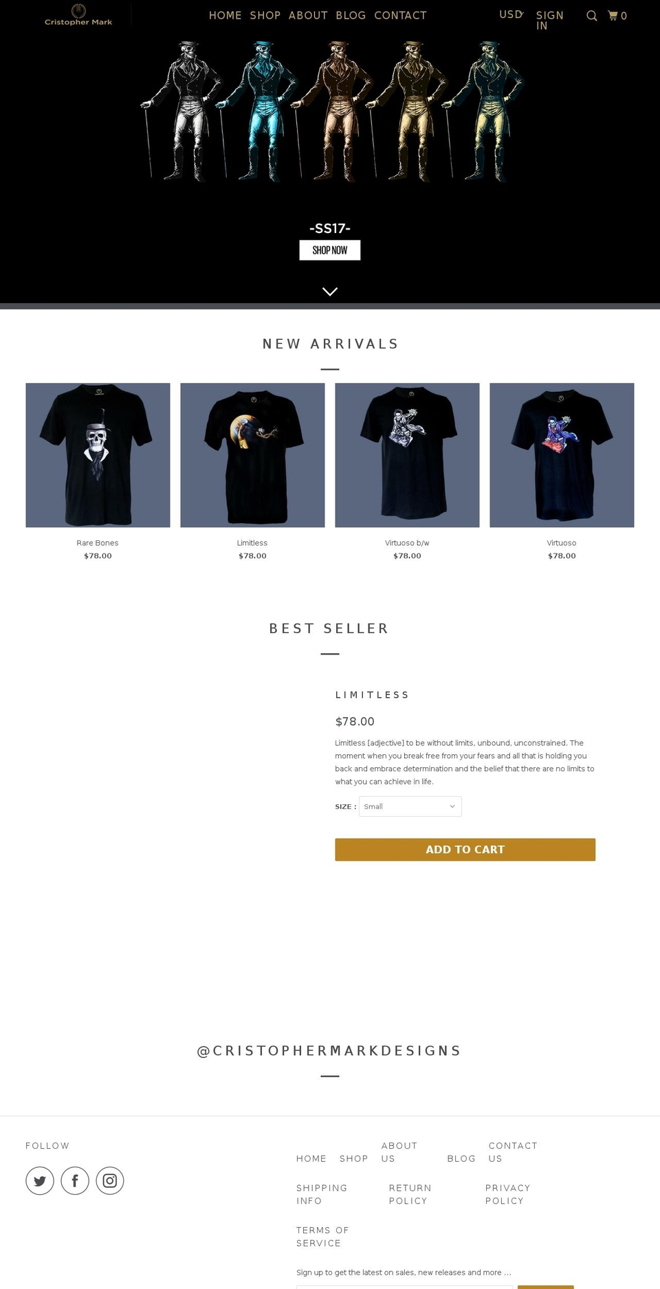cristophermarkdesigns.com — Shopify storefront screenshot
