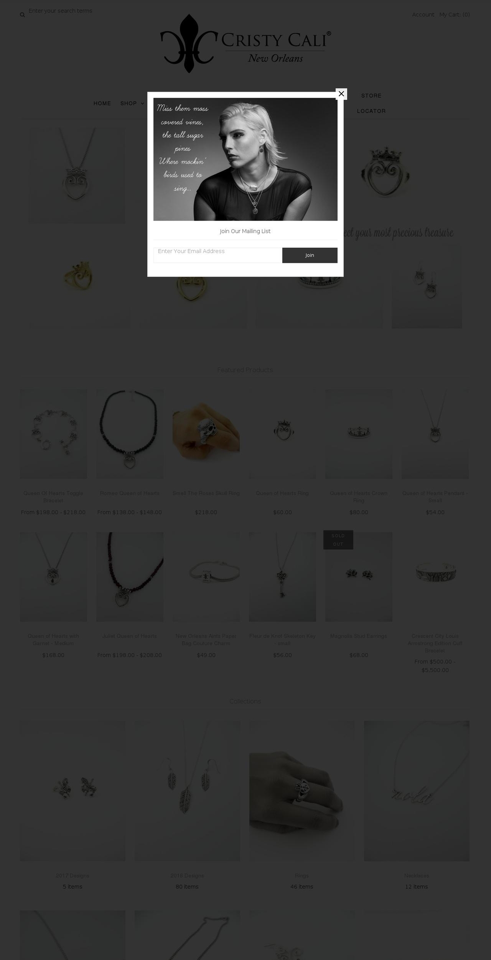 cristycali.com shopify website screenshot
