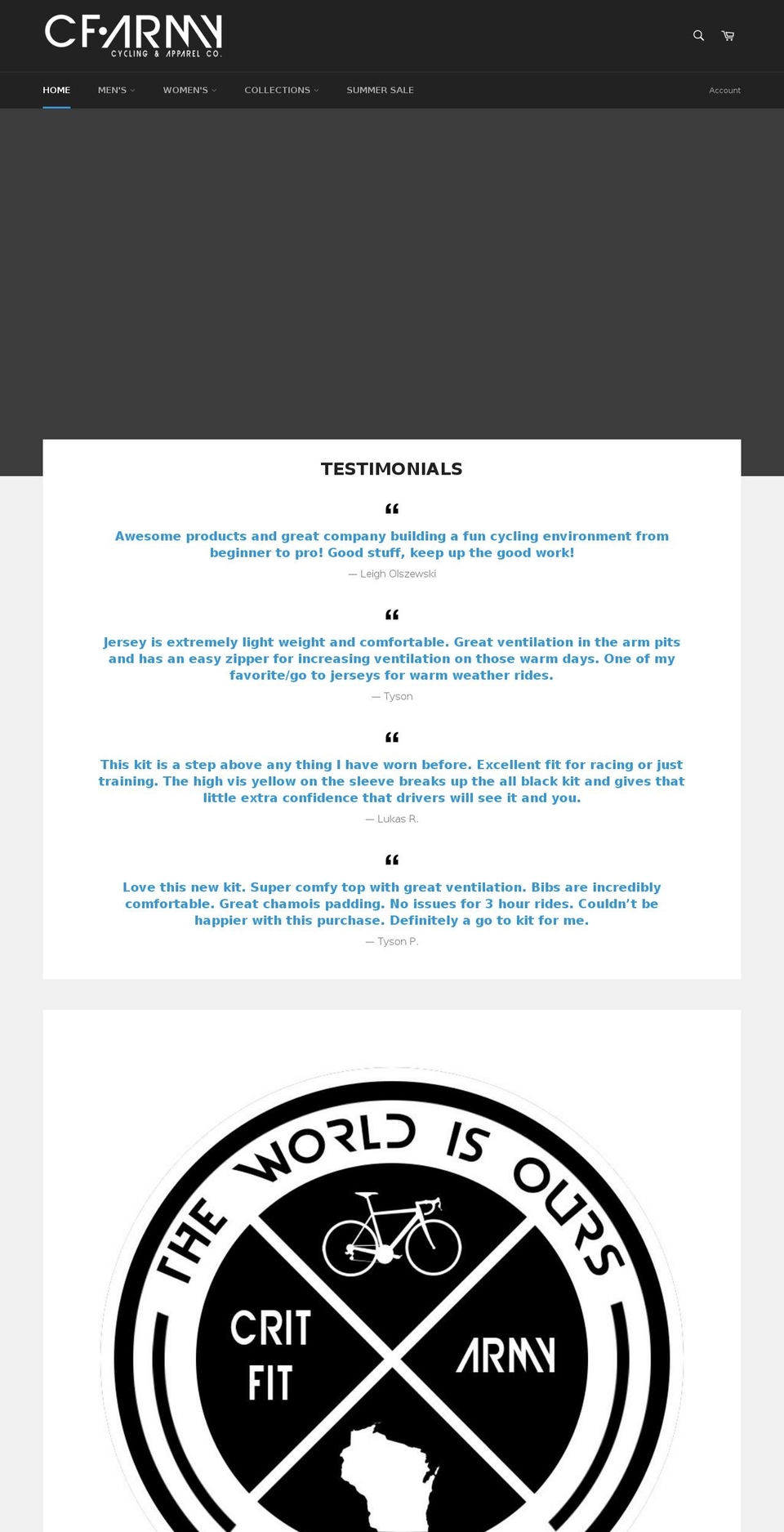 critfitarmy.com — Shopify storefront screenshot