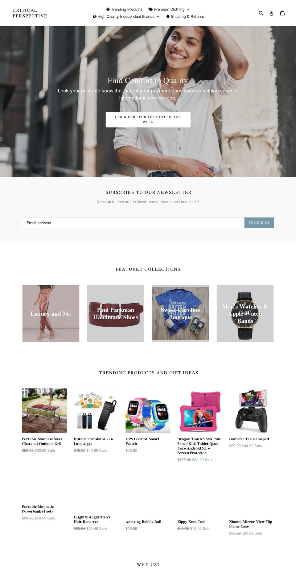 criticalp.com — Shopify storefront screenshot