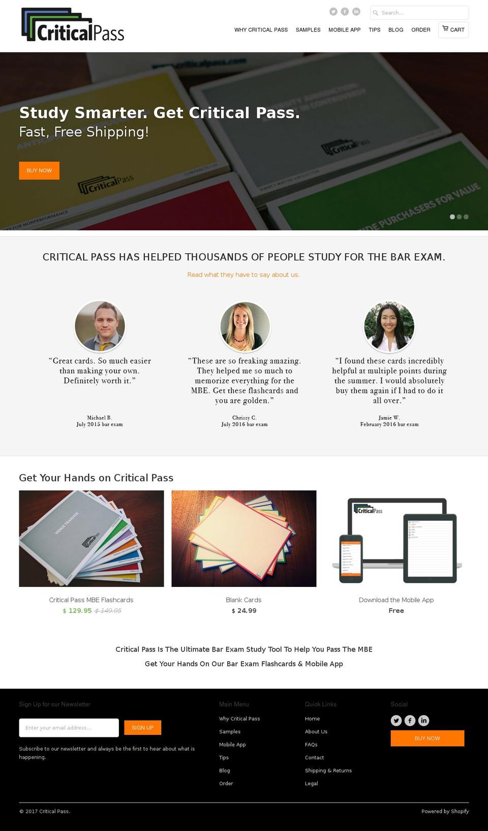 criticalpass.com shopify website screenshot