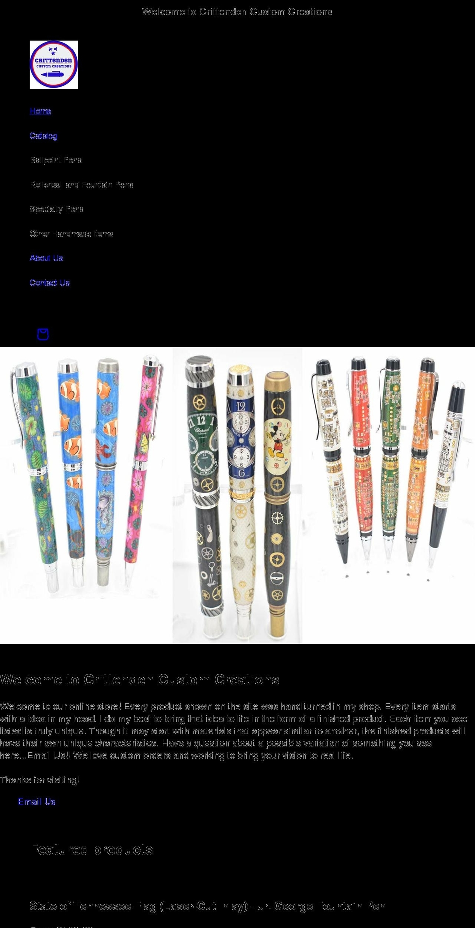 crittendencustomcreations.com shopify website screenshot