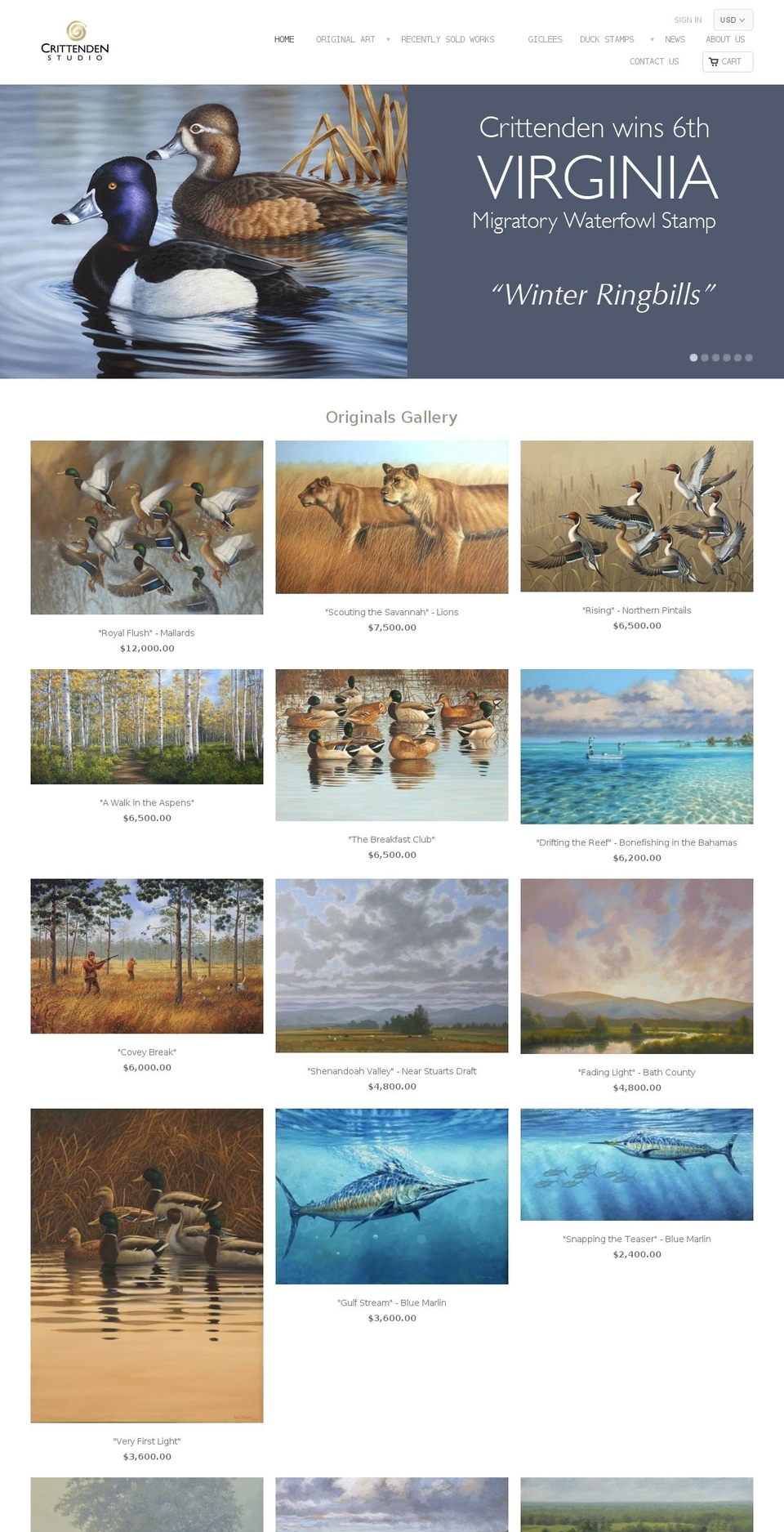 crittendenstudiostore.com shopify website screenshot